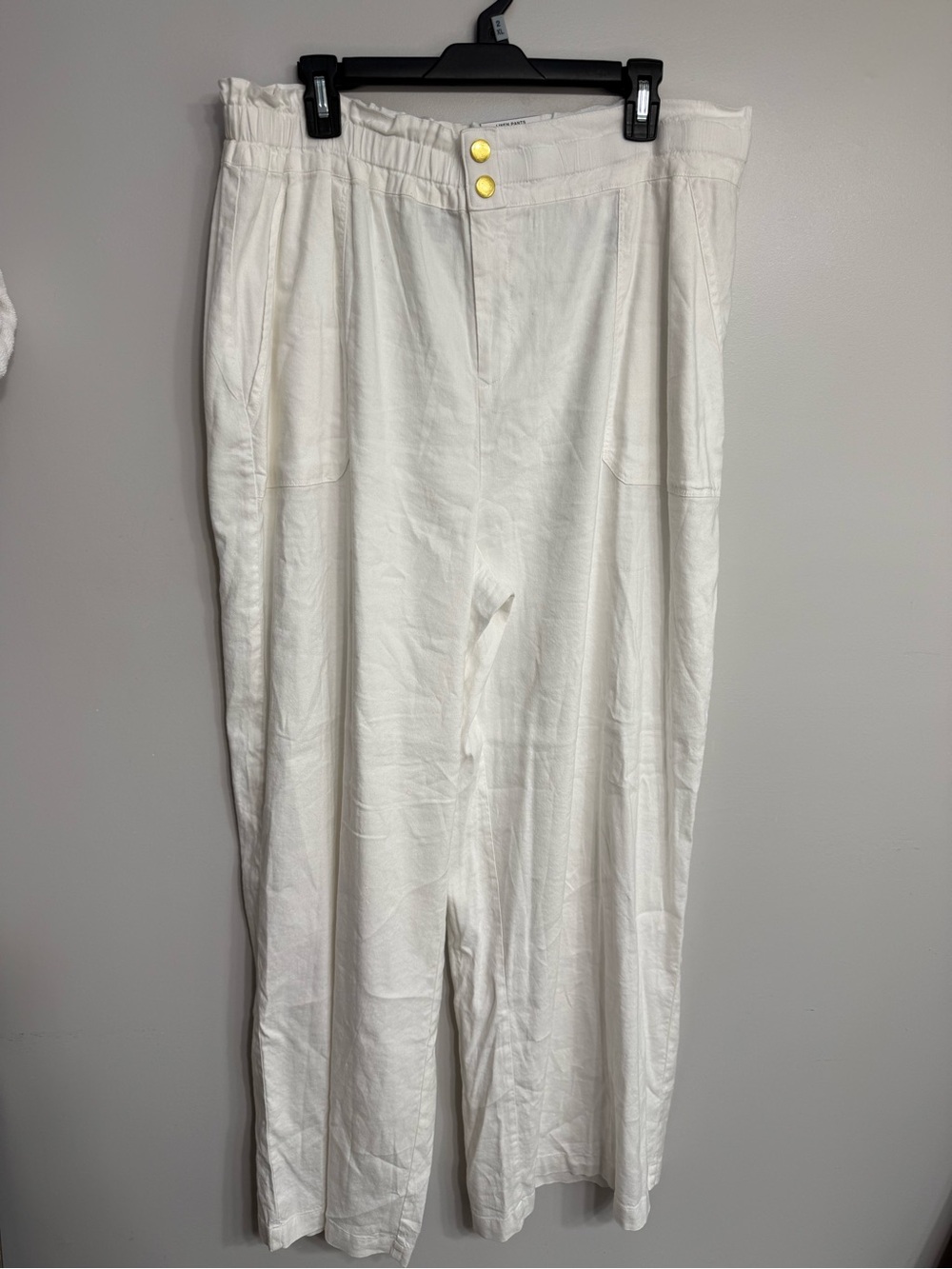 INC International Concepts Wide-Leg Drawstring Chinos with Gold Buttons